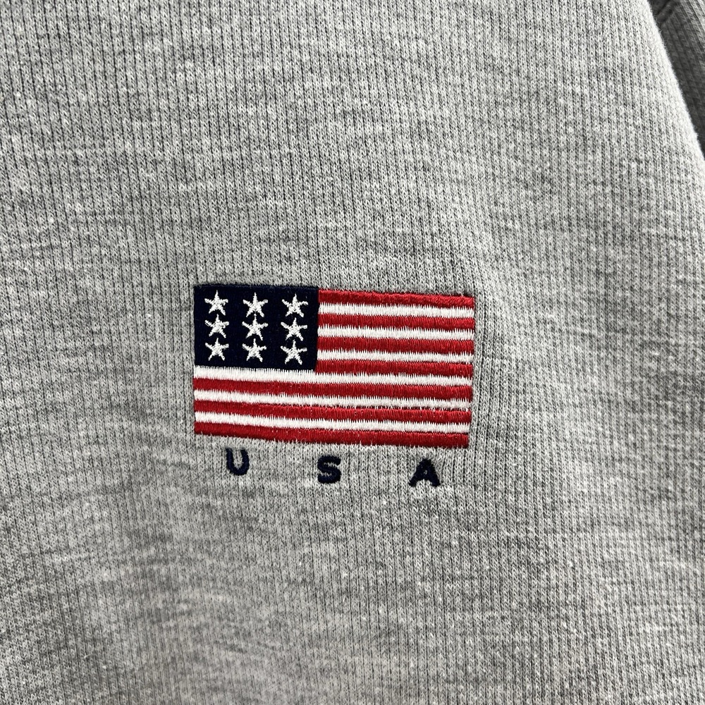 Boca Classics Sweatshirt Men XXL 2X Gray USA Flag Crew 90s Americana Embroidered - Picture 2 of 10